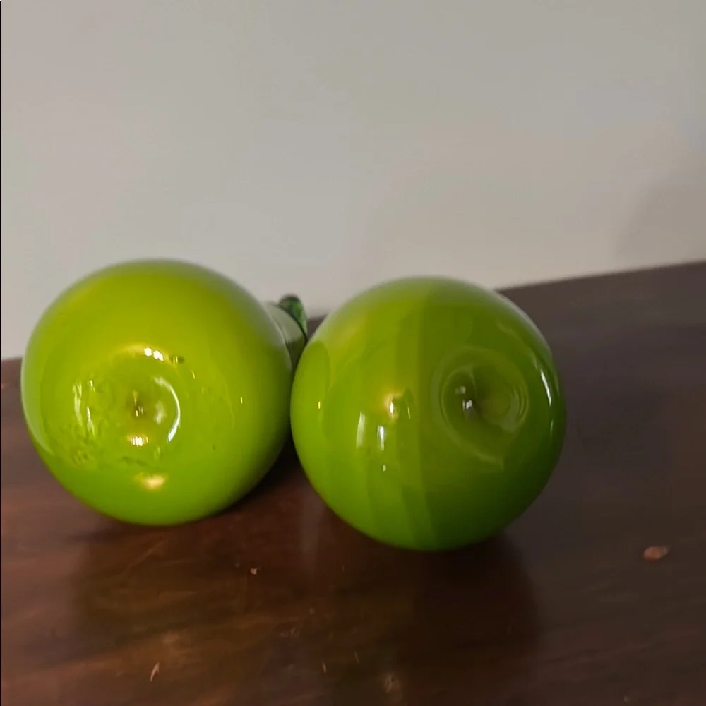 Pier 1 Imports Green Glass Pear Figurines